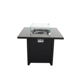 Powder Coated Fire Pit With Top - Black