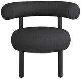 Bordeaux - Boucle Fabric Accent Chair With Black Legs