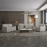 Cornelia - Loveseat - Pearl Gray Leather