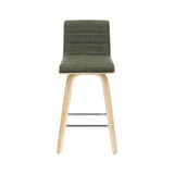 Vienna - 35.5" Swivel Counter Height Square Back Wood Bar Stool With Faux Leather Seat