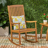 Muse - Outdoor Acacia Rocking Chair With Slat Design - Teak