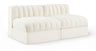 Rummi - Velvet Performance Fabric Upholstered 2 Piece Modular Armless Loveseat