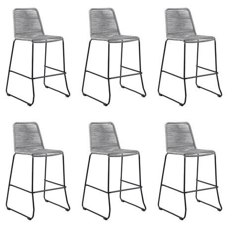 Shasta - 26" Outdoor Metal And Rope Stackable Barstool