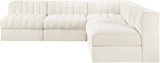 Rummi - Armless Velvet Performance Fabric Upholstered 5 Piece Modular Sectional