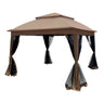 Outdoor Pop Up Gazebo Canopy With 2 Tier Soft Top And Removable Zipper Netting