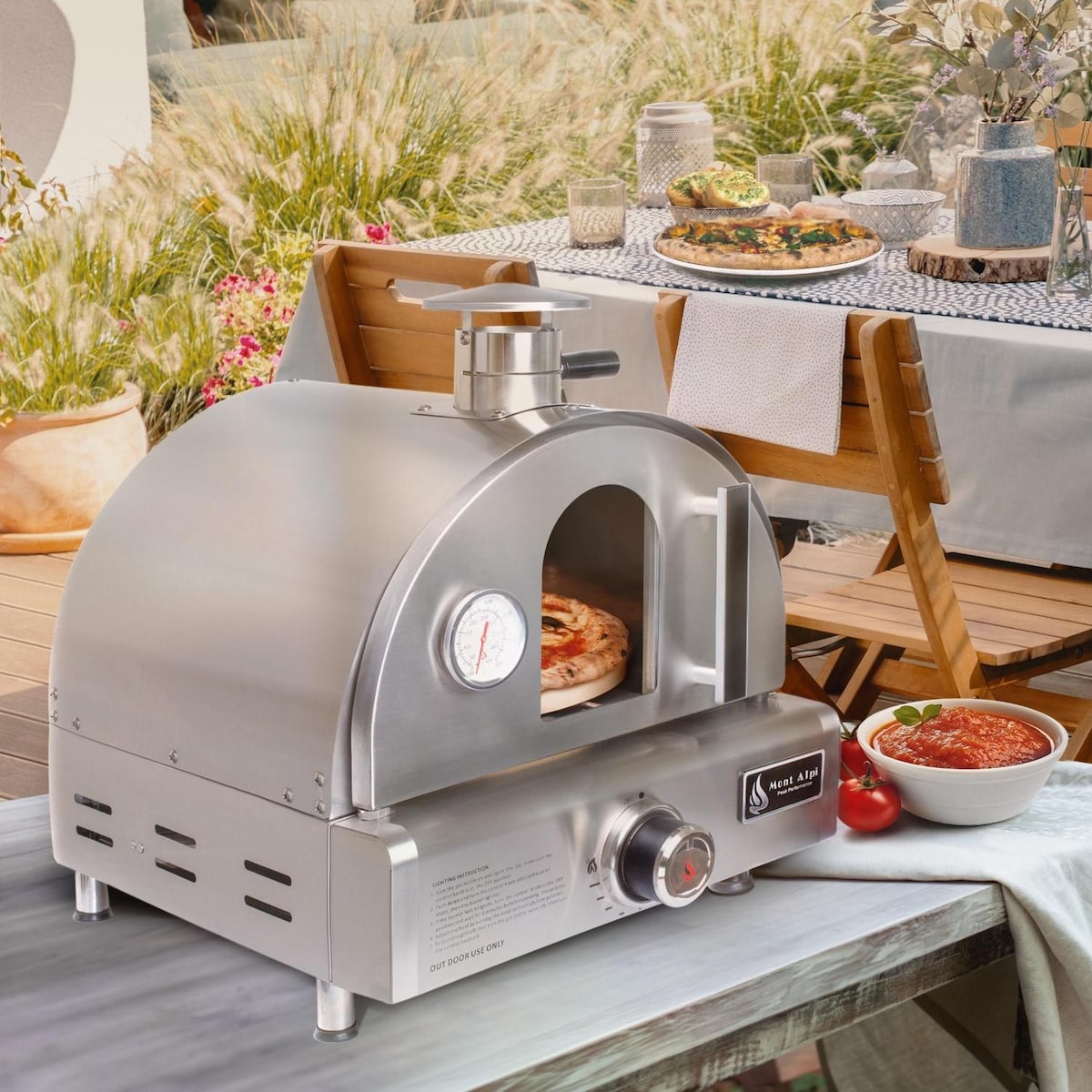 Mont Alpi Portable Natural Gas Outdoor Pizza Oven - MAPZ-SS