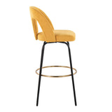 Ava - Upholstered Fixed-Height Barstool (Set of 2) - Black Base