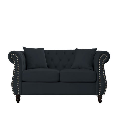 Chesterfield Sofa With Rolled Arms And Nailhead Trim