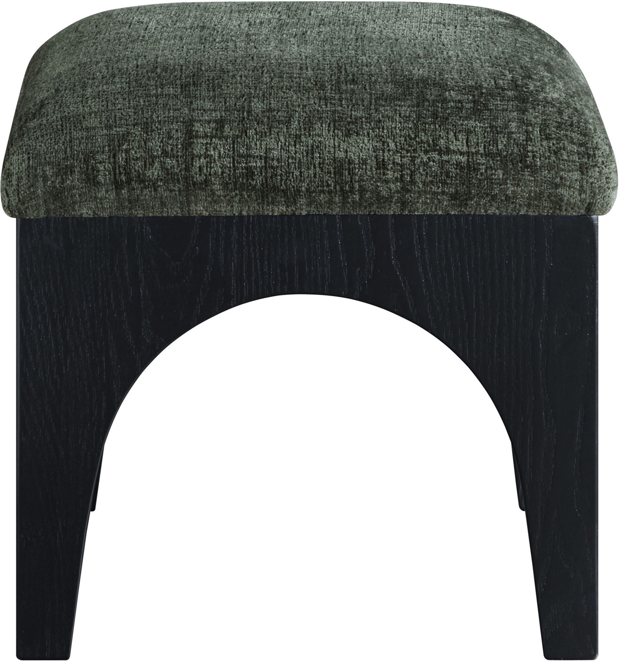 Lawson - Chenille Fabric Ottoman - Black Base