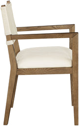 Avon - Linen Textured Performance Fabric Dining Arm Chair