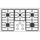 GE JGP3036DLWW - 36 in. 5-Burner Natural Gas Cooktop with Simmer Burner & Power Burner - White