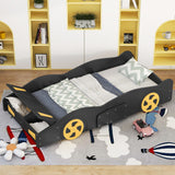 Race Car Shaped Platform Bed With Wheels And Storage