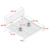 Mid-Century Modern Solid Wood Spindle Bed