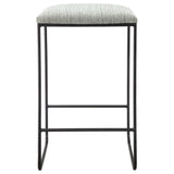 Counter Stool With Faux Seat - Heathered Gray / Matte Black