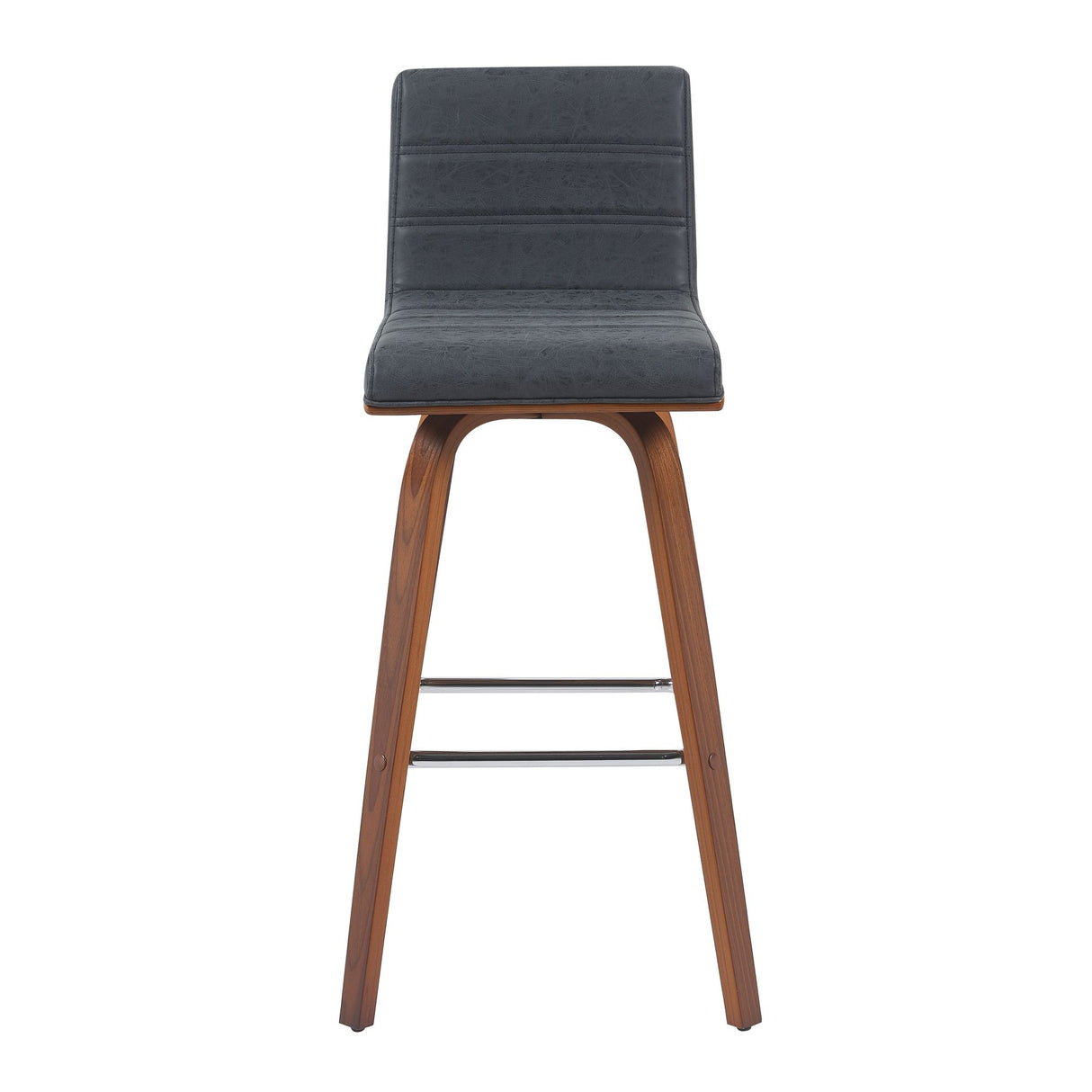 Vienna - Modern Swivel Bar Height Stool - Walnut Finished Wood Frame