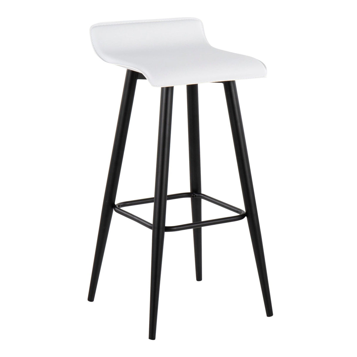 Ale - Contemporary Fixed-Height Barstool (Set of 2) - Black Steel Frame