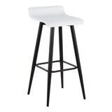 Ale - Contemporary Fixed-Height Barstool (Set of 2) - Black Steel Frame