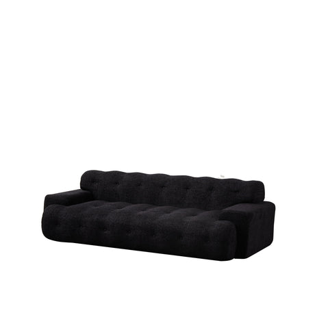 Cloud Series Minimalist Button Tufted Square Arm 3 Seater Sofa