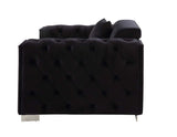 Trislar - Loveseat With 4 Pillows (Same 52526) - Black Velvet