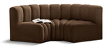 Arc - Velvet 3 Piece Modular U-Shaped Sofa