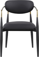 Ronda - Vegan Leather Upholstered Dining Arm Chair - Black Legs