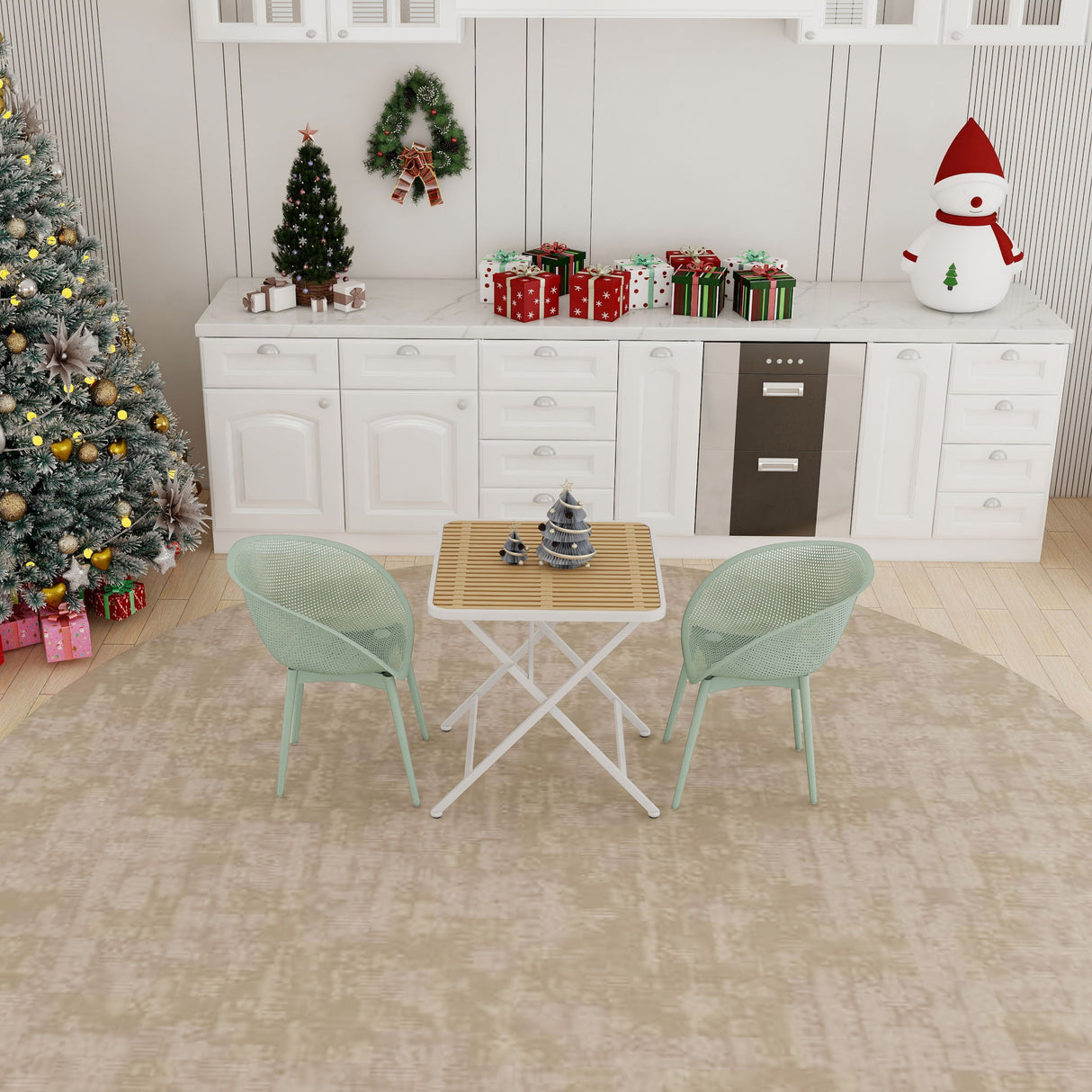 2 Pack Lounge Chair Set & Folding Square Table