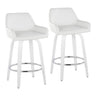 Cinch - Contemporary Fixed-Height Swivel Counter Stool (Set of 2) - White Wood And Round Footrest