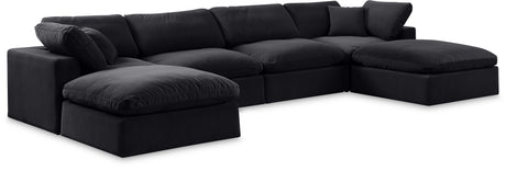 Comfy - 6 Piece Velvet Modular Double Chaise Sectional