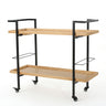 Modern Industrial Bar Cart With Shelving And Casters