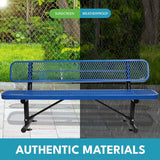 Outdoor Steel Bench With Backrest
