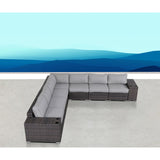 Modern Rattan Wicker Seating Group With Cushions