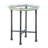 Brantley - End Table - Clear Glass & Sandy Gray