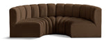 Arc - Velvet 4 Piece U-Shaped Modular Sofa