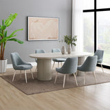 Laela - Side Chair (Set of 2) - Light Blue Boucle & White