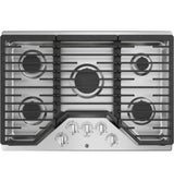 GE JGP5030SLSS - 30 in. 5-Burner Natural Gas Cooktop with Simmer Burner, Power Burner and Dishwasher Safe Grates - Stainless Steel