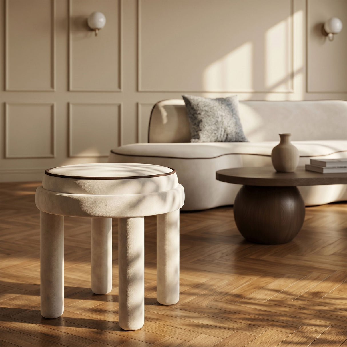 Velin - Velvet Ottoman / Stool