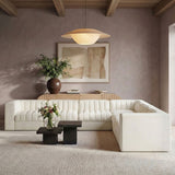 Rummi - Symmetrical Velvet Performance Fabric Upholstered 7 Piece Modular Sectional (With 3 Corner Chairs)