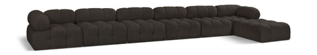 Ames - 7 Piece Boucle Fabric Modular L-Shaped Sectional