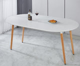 Extensible Table, Dining Table, Office Table, Coffee Table, Wood Leg - Matte White