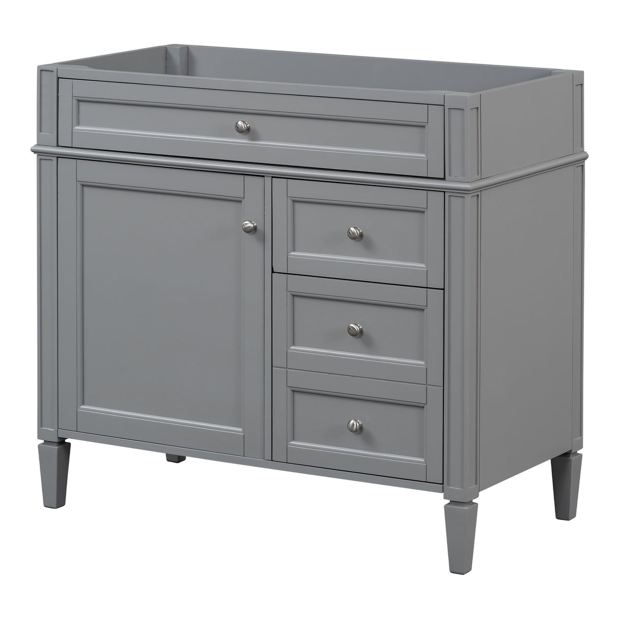 Bathroom Vanity Without Top Sink, Modern Bathroom Storage Cabinet With 2 Drawers And A Tip-Out Drawer