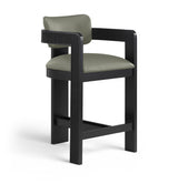 Sacha - Vegan Leather Upholstered Counter Stool With Black Base