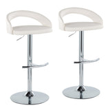 Grotto - Upholstered Adjustable Barstool - Chrome Metal Base
