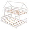 Twin Over Full House Bunk Bed With Built-In Ladder