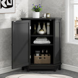 Bathroom Cabinet Triangle Corner Storage Cabinet With Adjustable Shelf Modern Style