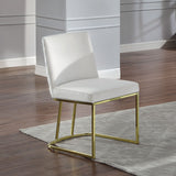 Zazie - Side Chair (Set of 2) - White Velvet & Gold