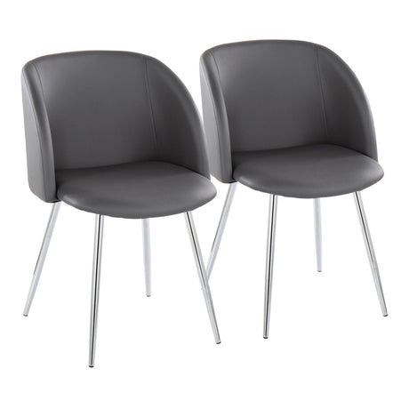 Luna - Contemporary Chair (Set of 2) - Chrome Legs