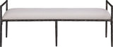 Axis - Linen Textured  Beige Fabric Upholstered Bench
