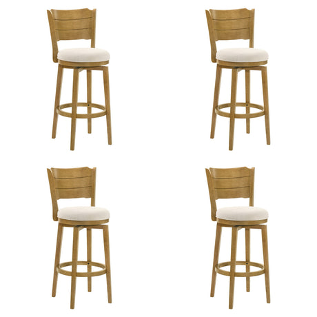 Winsley - Coastal Modern Swivel Wood Bar Height Kitchen Bar Stool