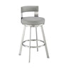 Lynof - Swivel Bar Stool - Brushed Stainless Steel Finish
