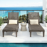 2 Piece Outdoor Chaise Lounges With Adjustable Backrest